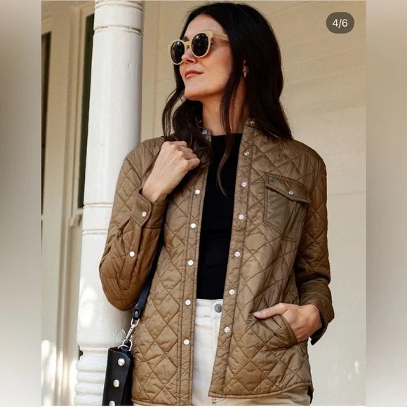 NWT Criquet Women's Quilted Shacket Jacket  In Goldie Hawn Color. Size L - Picture 3 of 12